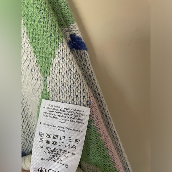 Noisy may Geometric funky Patterned Cardigan in Cream, Blue, Green, and Pink XS - Picture 5 of 10